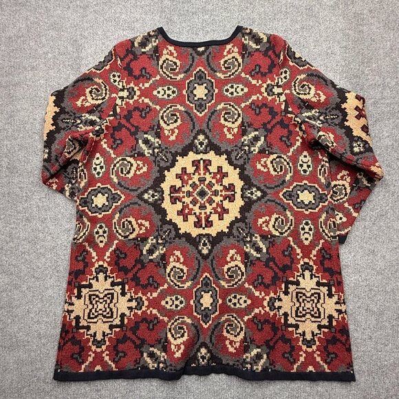 Charter Club Longline Cardigan Jacket Medallion Print Boho Aztec Western Size 2X - Picture 5 of 10